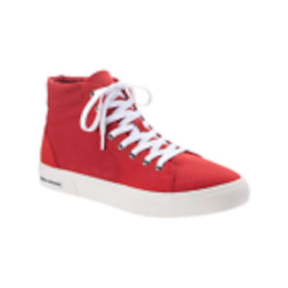 SUN STONE Mens Red Cushioned Jett Round Toe Platform Lace-Up Sneakers Shoes 7 M